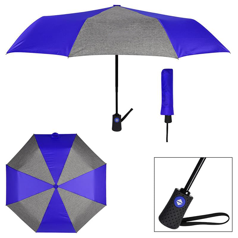42" Arc Heathered Telescopic Folding Umbrella