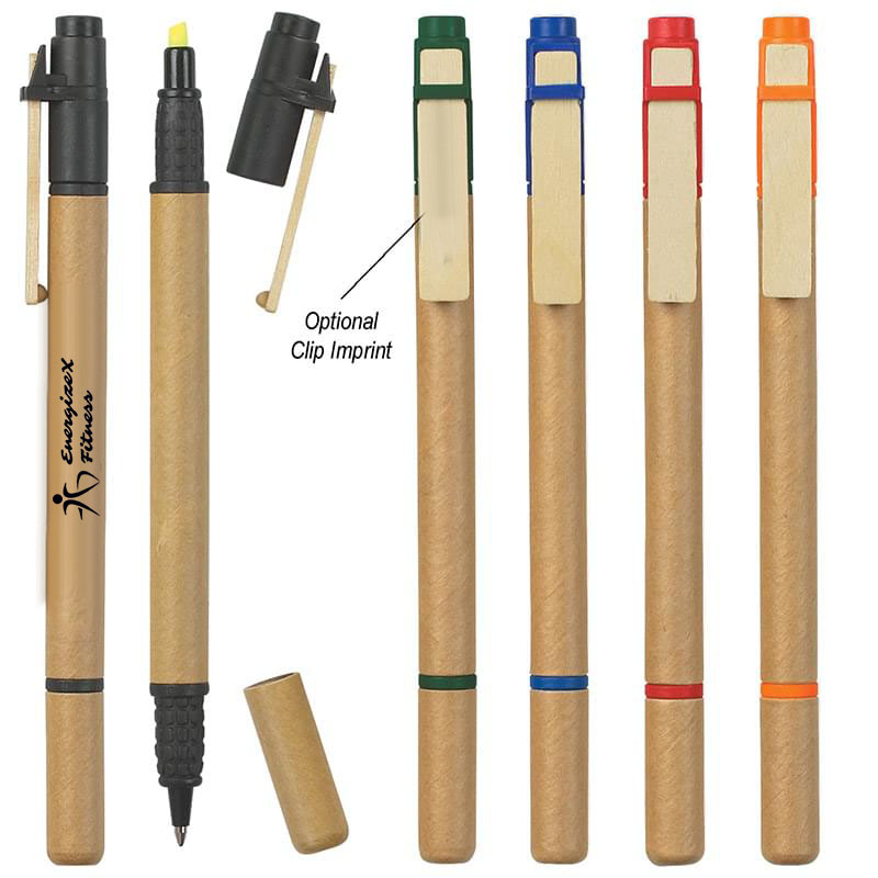 Eco-friendy Pen and Highlighter Combo