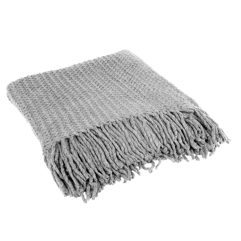 Large Knit Blanket With Fringe