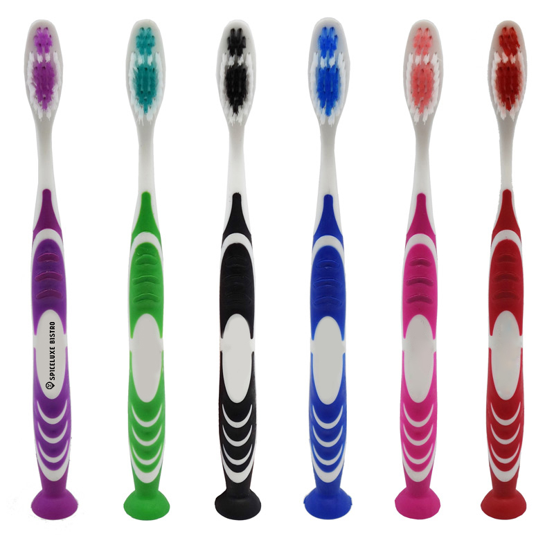 Stand Up Suction Toothbrush With Tongue Scraper