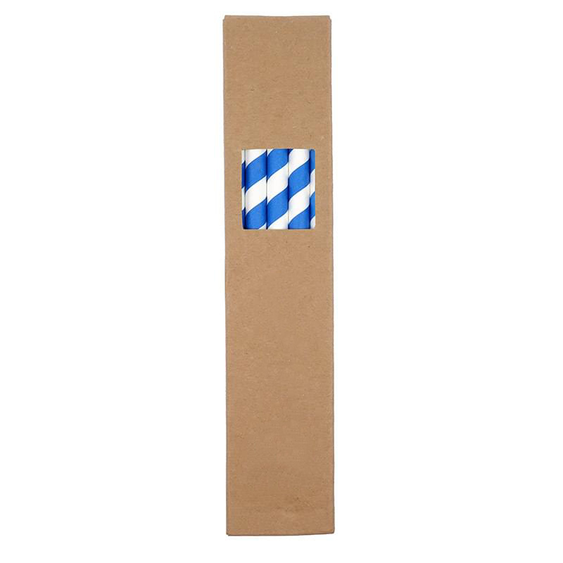 10 Pack Biodegradable Paper Straws in Paper Box (0.8 cm dia)