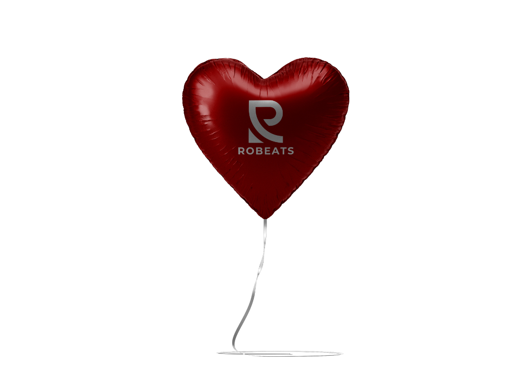 18" Heart-shaped Mylar Balloon 1 COLOR 1 SIDE