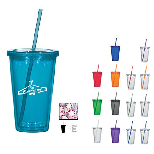 16 oz. Double Wall Tumbler With Corporate Color Chocolates, Corporate Color Jelly Beans