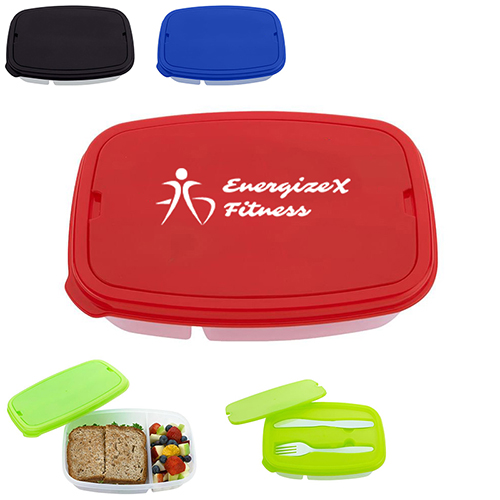 Two Compartment Plastic Lunch Kit