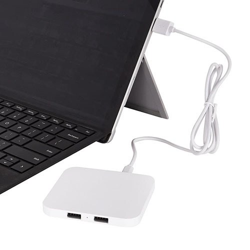 Desktop Dual-Purpose Wireless Charger and Two-Port USB Hub