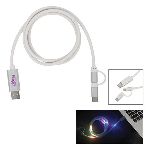 3-In-1 3 Ft. Disco Tech Light Up Charging Cable