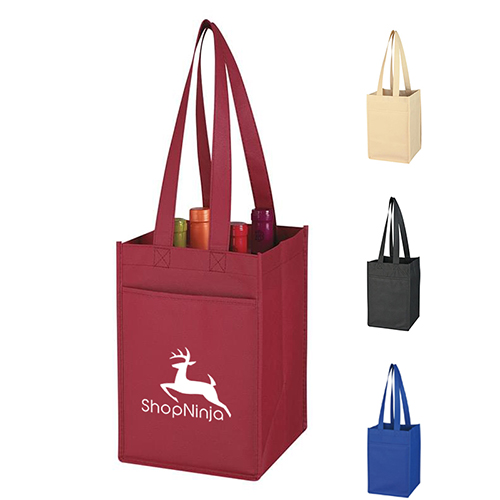 Recyclable Non-woven Wine Bag for Four