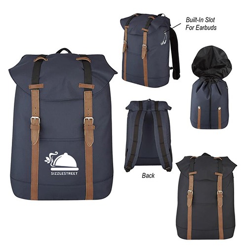 Top-Flapped Drawstring Backpack