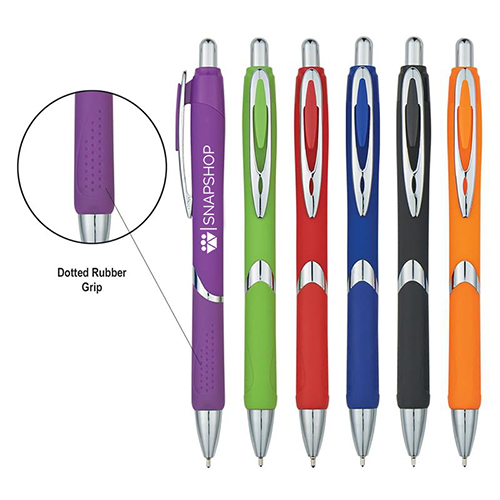 Sleek Pen with Dotted Rubber Design