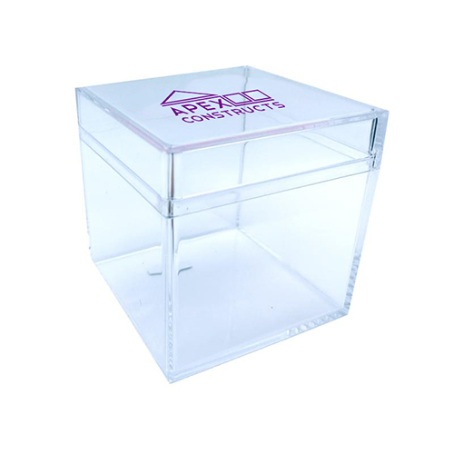 Cube Shaped Acrylic Container Empty