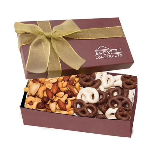 Executive Gift Box - Chocolate Covered Pretzels & Mixed Nuts