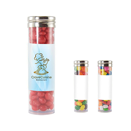 Gourmet Plastic Tube (Large) - Red Hots, Jelly Beans, Gum