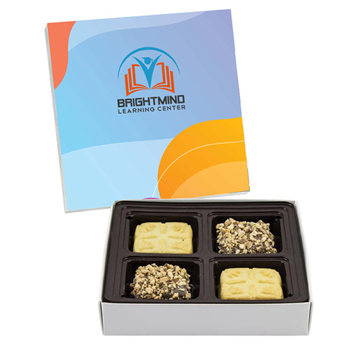 Square Custom Candy Box w/ Shortbread Cookies & Buttercrunch