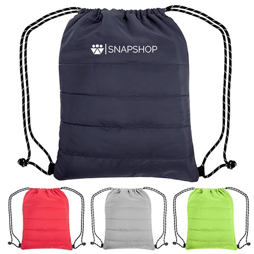 Puffy Quilted Polyester Drawstring Bag