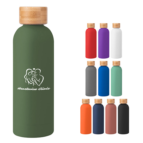 17 Oz. Stainless Steel Bottle With Bamboo Lid