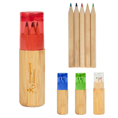 5-Piece Colored Pencil Set With Dual Sharpener