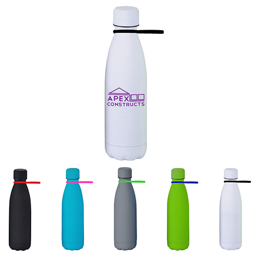 17 oz Matte Finish Stainless Steel Bottle W/ Silicone Strap