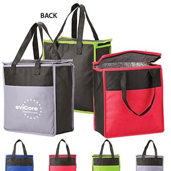 Bicolored Insulated Flat Top Tote
