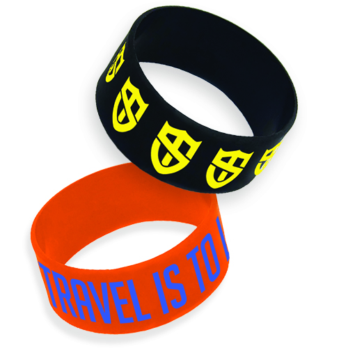 1" Embossed Printed Silicone Wristband